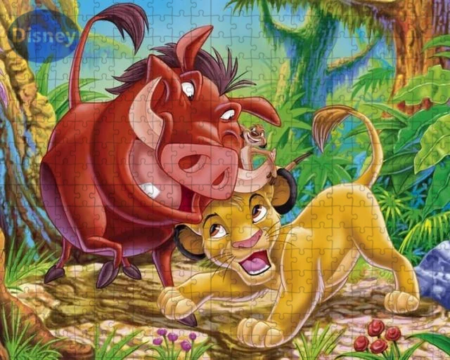 Disney Jungle King Lion King Simba Cartoon Puzzle 1000 Pieces Kids Brain Burning Puzzle Game Gift