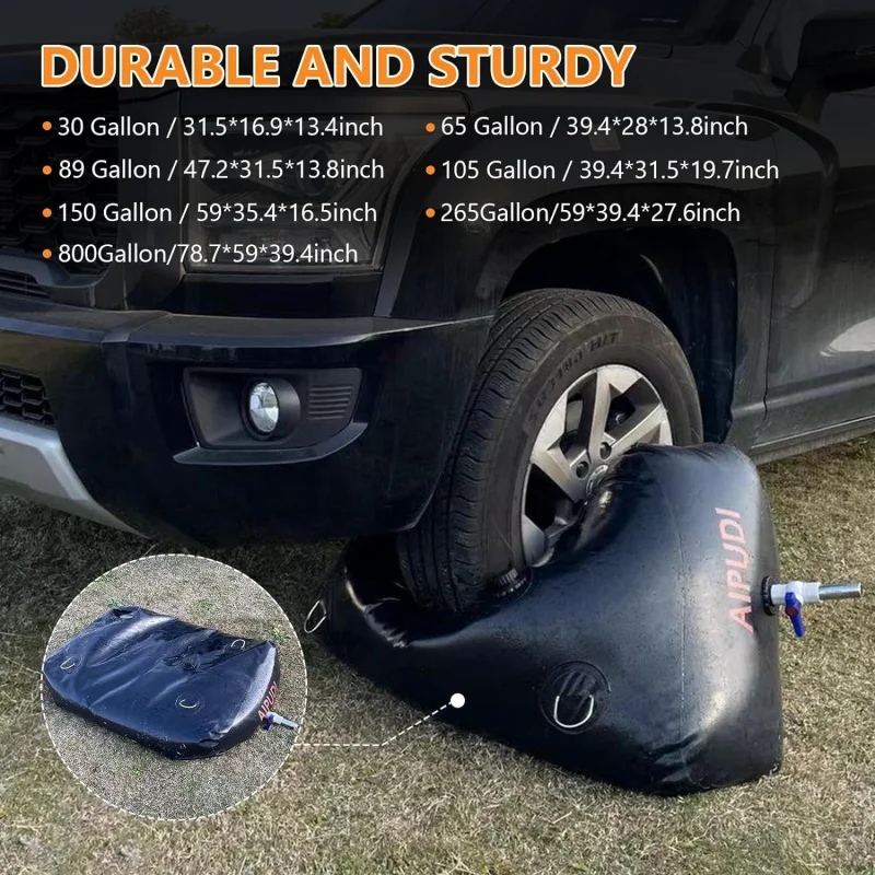 Bolsa de Agua Flexible de Gran Capacidad, Portátil, Reforzada y Plegable para Exteriores