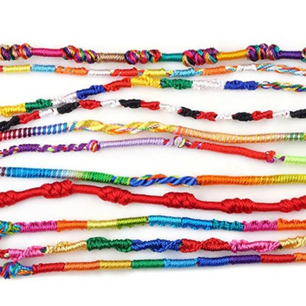 20Pcs Handmade Bracelets  Brazilian Woven Handmade Knitted Strands Fashion Cord Multicolor Bracelets for Club Fashion Jewelry