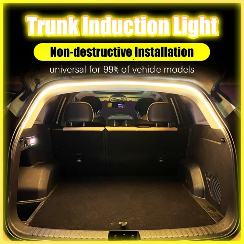 2m/4m Kofferraum-Lichtleiste Flexibler PVC-Weich-LED-Streifen Versteckte Kofferraum-Automatik-Induktionslampe Universal für SUV/MPV