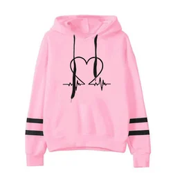Woman Clothing Versatile Sweatshirts Casual Hoodies Comfortable Pullovers Slim Fit Soft Striped Lazy Style Jogging Daily Women's