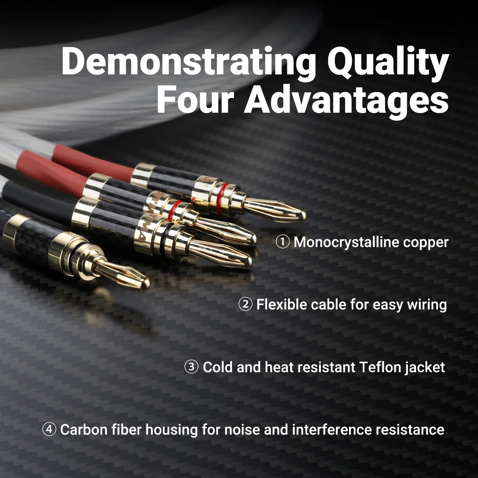 AIYIMA 2Pcs Audio Line Hifi Dual Banana Speaker Cable FOC Pure Copper Hifi Transparent Braided Audiophile Amp Passive Speaker