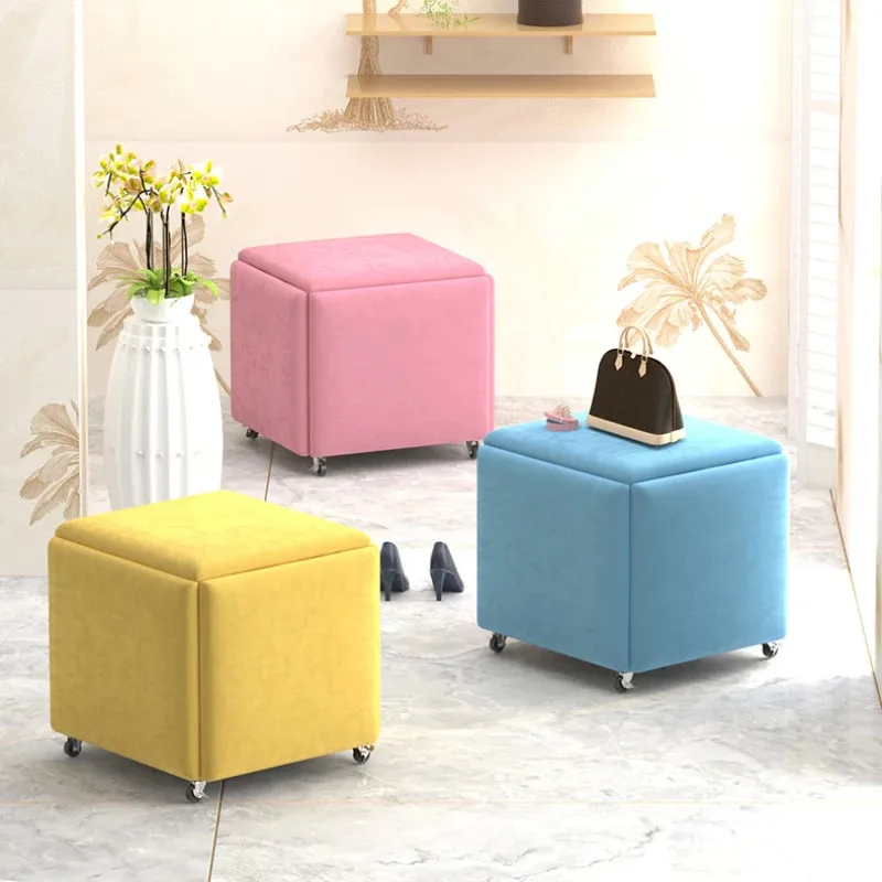 5 In 1 Combination Creative Rubik\'s Cube Small Stool With Wheels For Dining Chairs Bedside Tables Footstool Decorative Ottoman