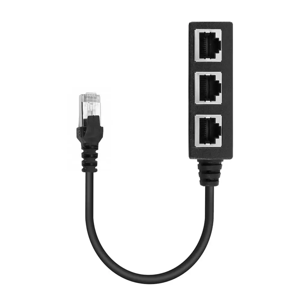 RJ45 Ethernet Splitter Cable Adapter 1 to 3 Port Ethernet Switch for CAT 5/CAT 6 LAN Socket Connector 20CM
