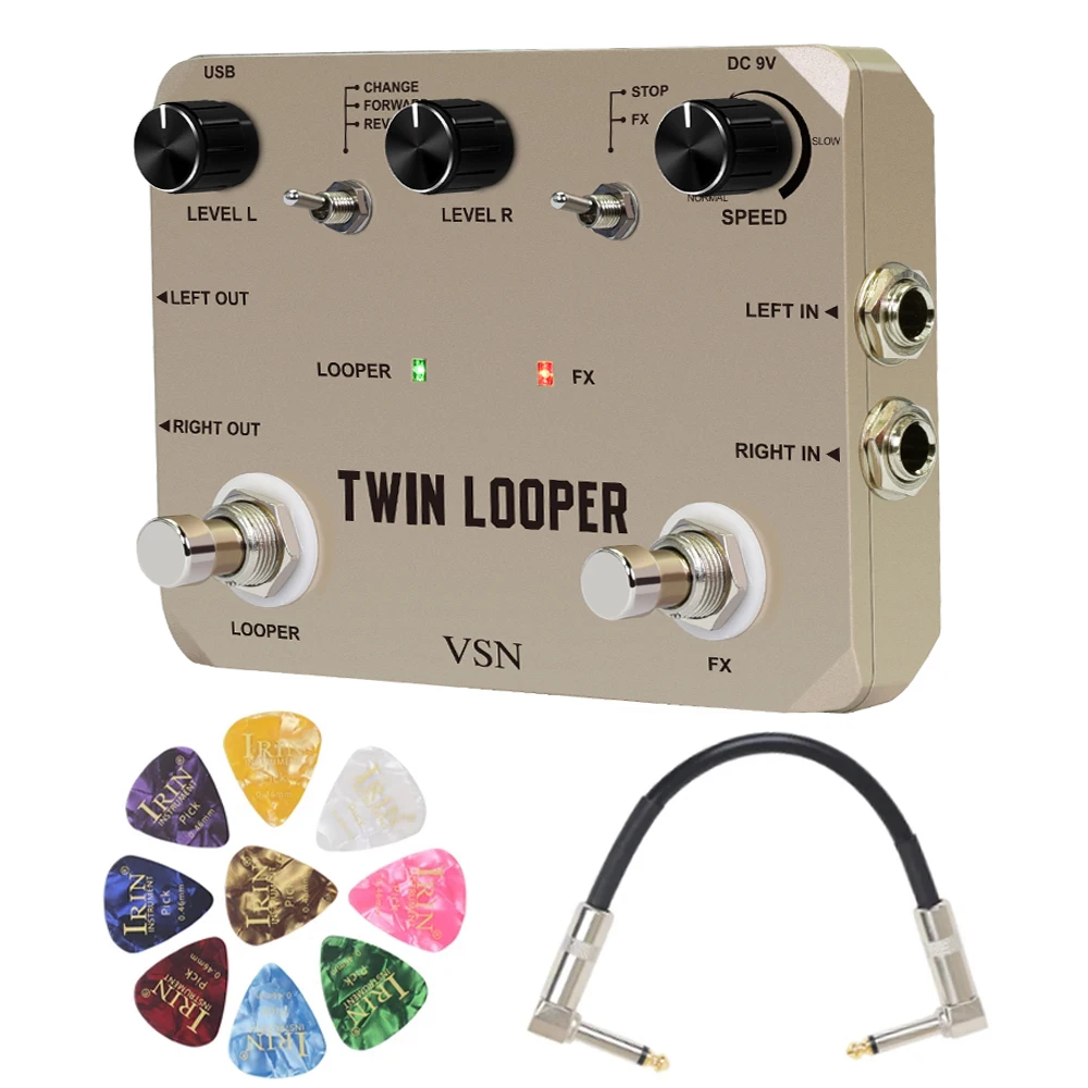 ROWIN LTL-02 Twin Looper Effect Device 10 Min Looping Unlimited Undo Redo Function Electric Guitar Accessories