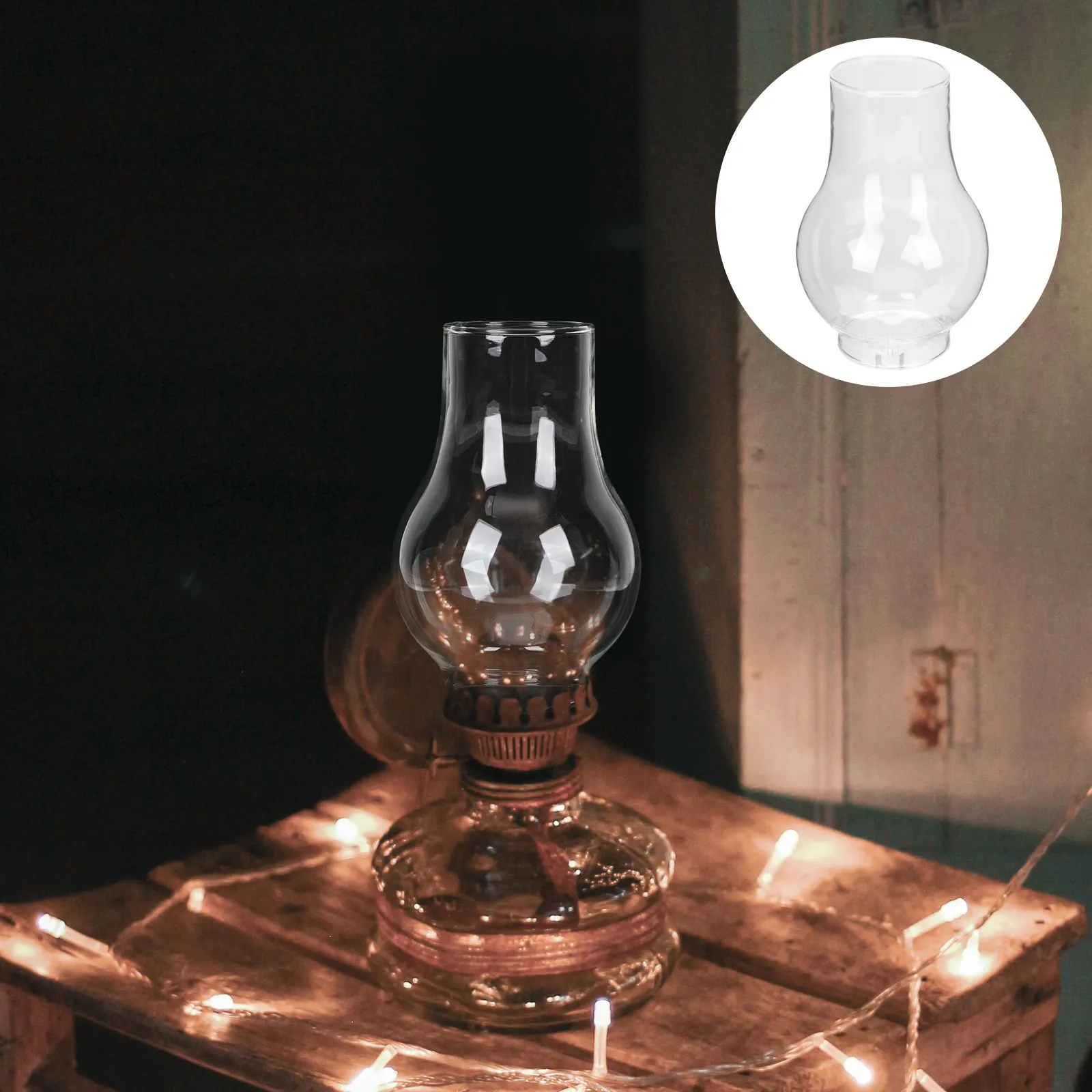 

Glass Oil Lamp Chimney Retro Clear Durable Lampshade for Lantern Outdoor Home Decor Oil Lamp Chimney Lampshade