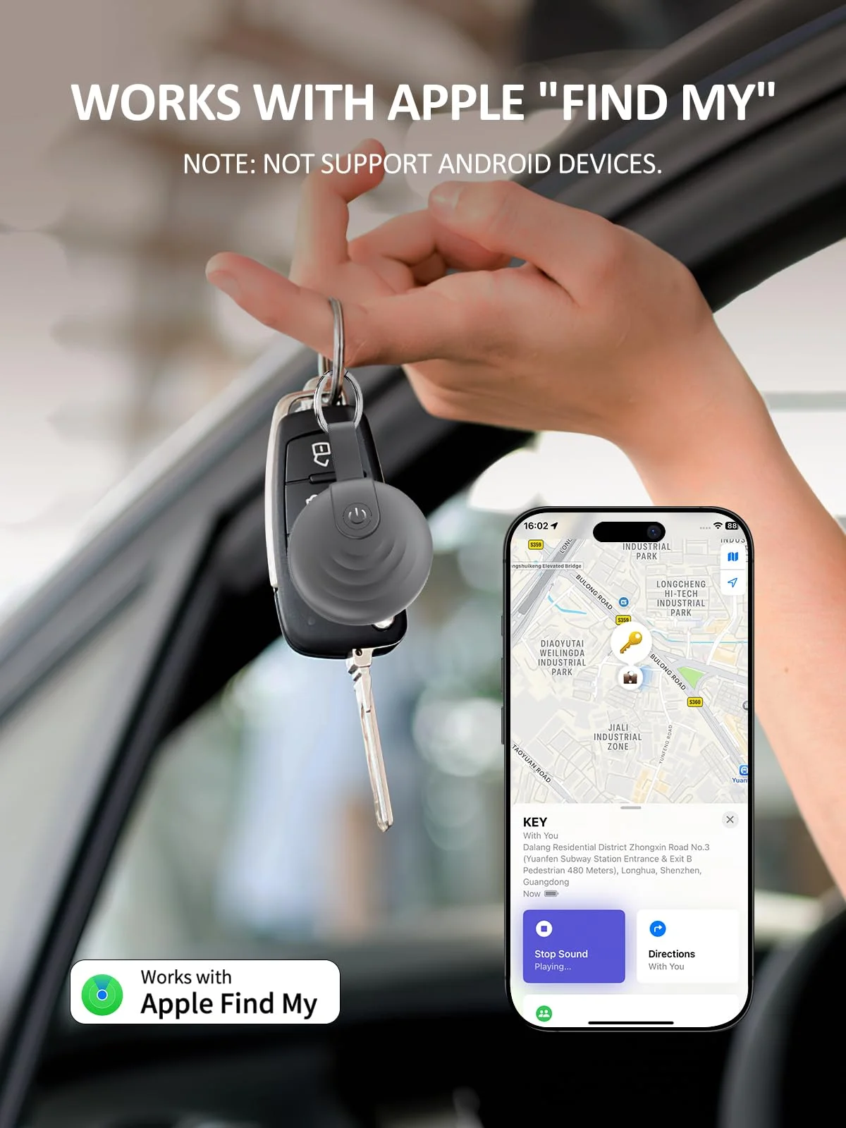 Find My Compatible Gps Tracker, Airtag Alternative, Accurate Tracking for Keys, Luggage, Pets, Anti-Loss, Long Battery Life, Replaceable Battery