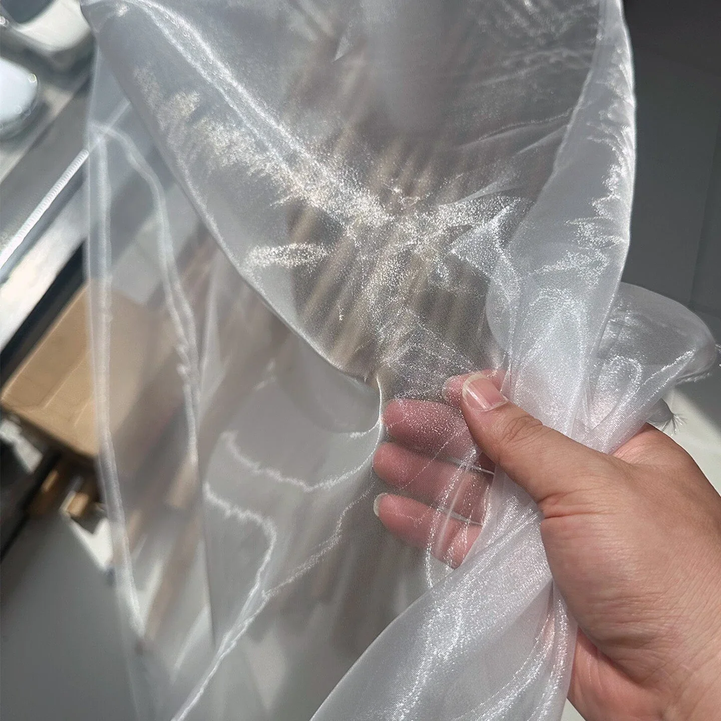 White Water Light Tulle Fabric Lightweight Flowing Sheer Voile Transparent Yarn DIY Wedding Decor Event Scene Display Decoration