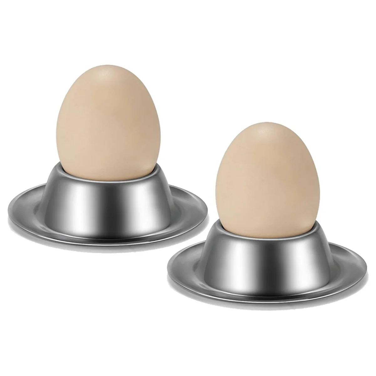 Egg Cup Holder Set of 2 Pack,Stainless Steel Egg Cups Plates Tableware Holder for Hard Soft Boiled Egg,Kitchen Display