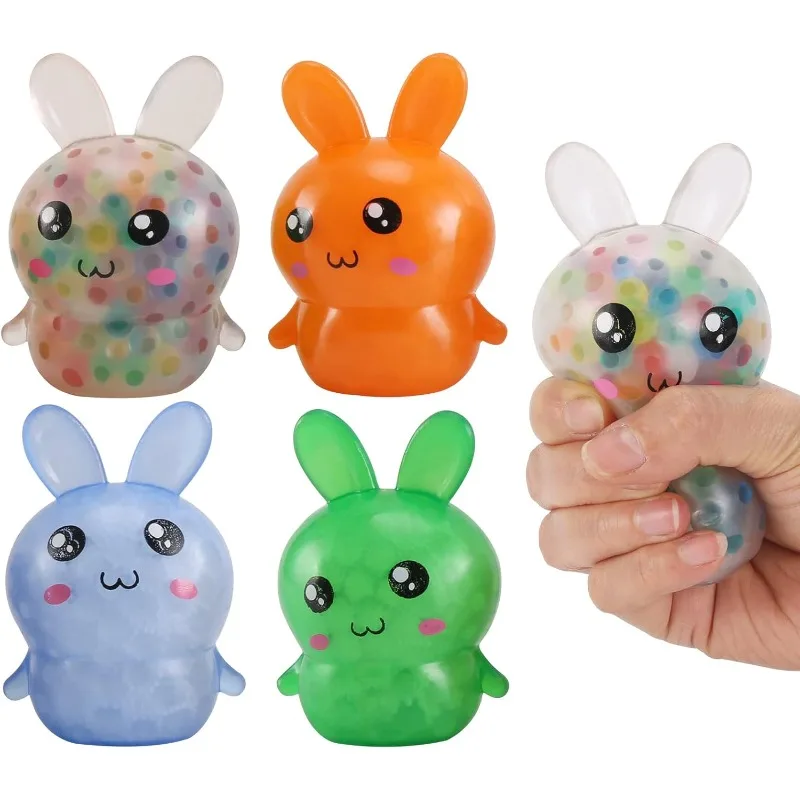 

Набор из 4 мягких антистресс-игрушек в виде пасхальных кроликов для взрослых, для снятия стресса, фиджет-мячики, сувениры для пасхальной вечеринки (4 шт.-C)