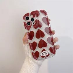 Wine Red Love Phone Case For iPhone 14 13 12 11 Pro XS MAX XR 7 8 Plus Mini SE2020 Silicone Cover Cases