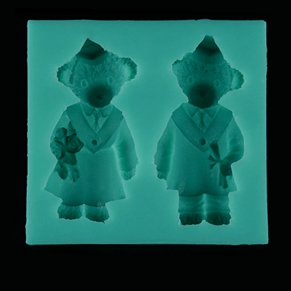 Bear Couple Christmas Fondant Cake Design mold,silicone Paste Art mold,baking Tools , Hourse Mold mould,silicone Cake Tools D310