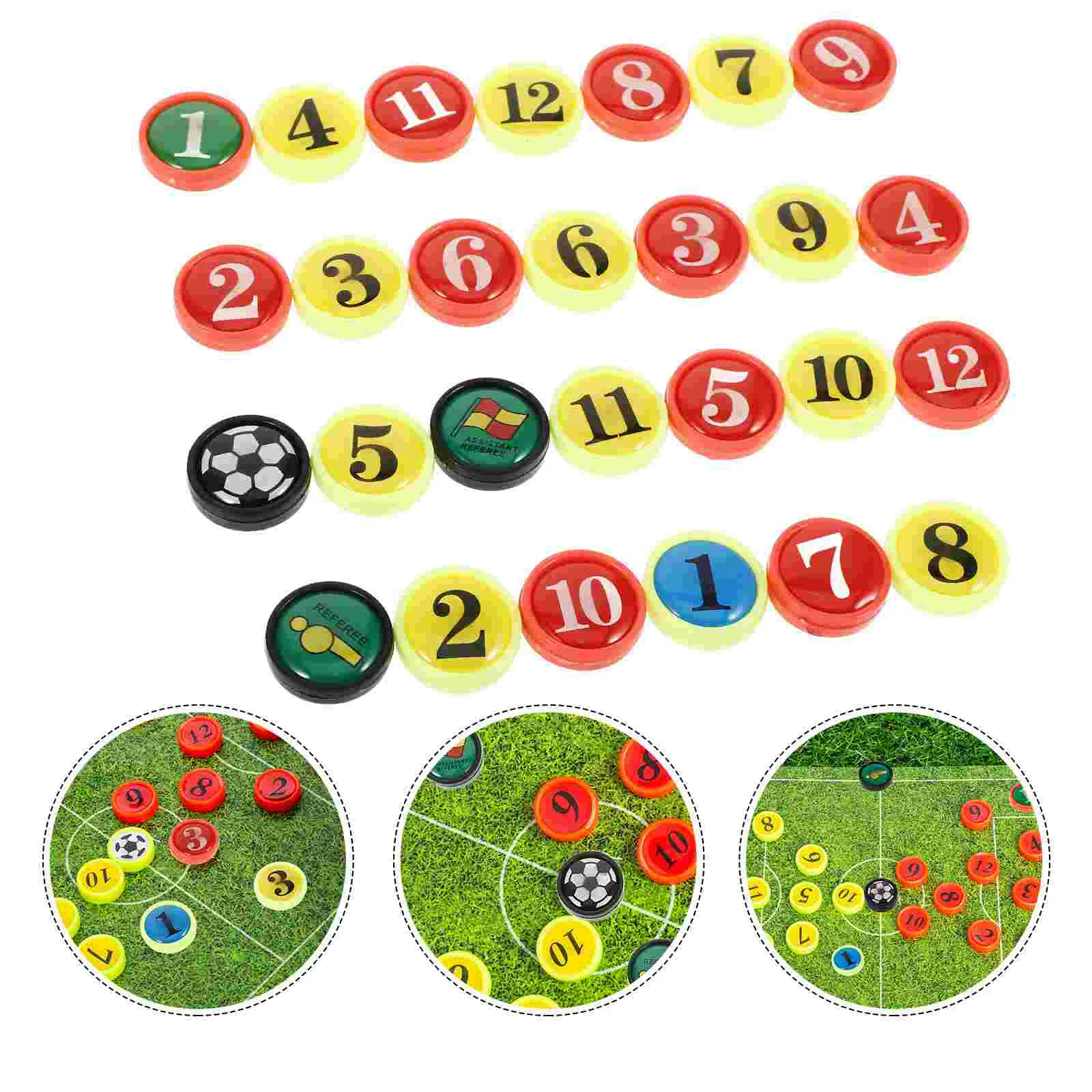 27 Pcs Board Small Magnets Soccer Coaching Number Replacements for Accessories Sports Parts Plastic Referee Convenient