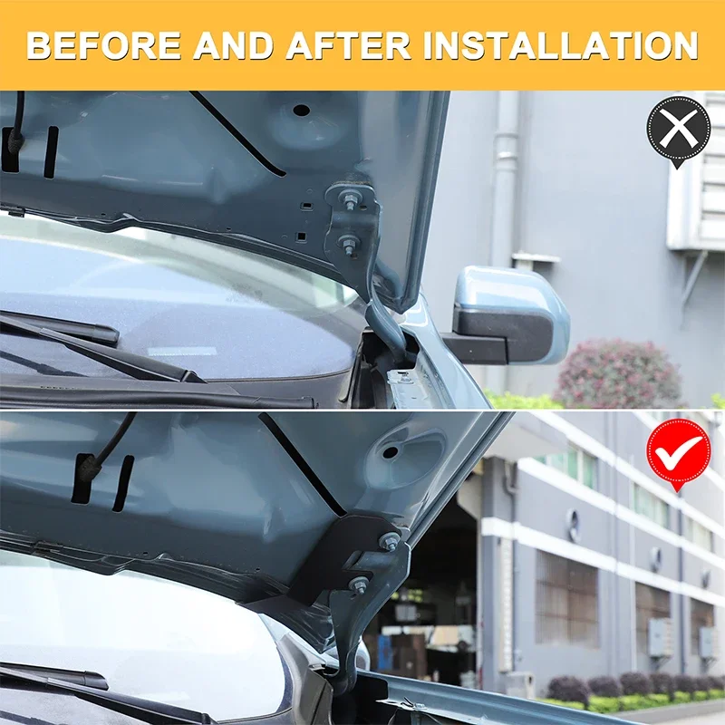 For Ford Maverick 2022-2025+ Carbon Steel Black Car Hood Searchlight LED Spotlight Bracket Trim Car Accessories (Exclude Lamps)