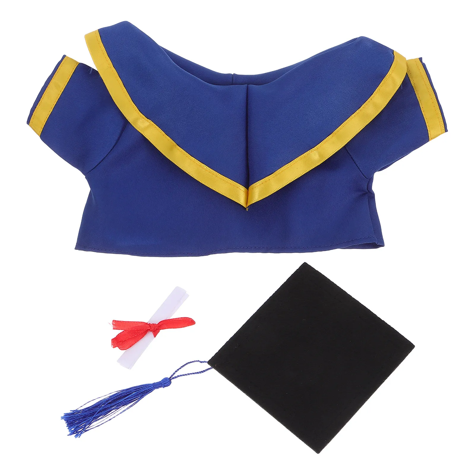 

1Set Graduation Costume for Stuffed Animals Reusable Cap Gown Outfit Soft Fabric 30Cm Fit Enhances Party Atmosphere Dress Up