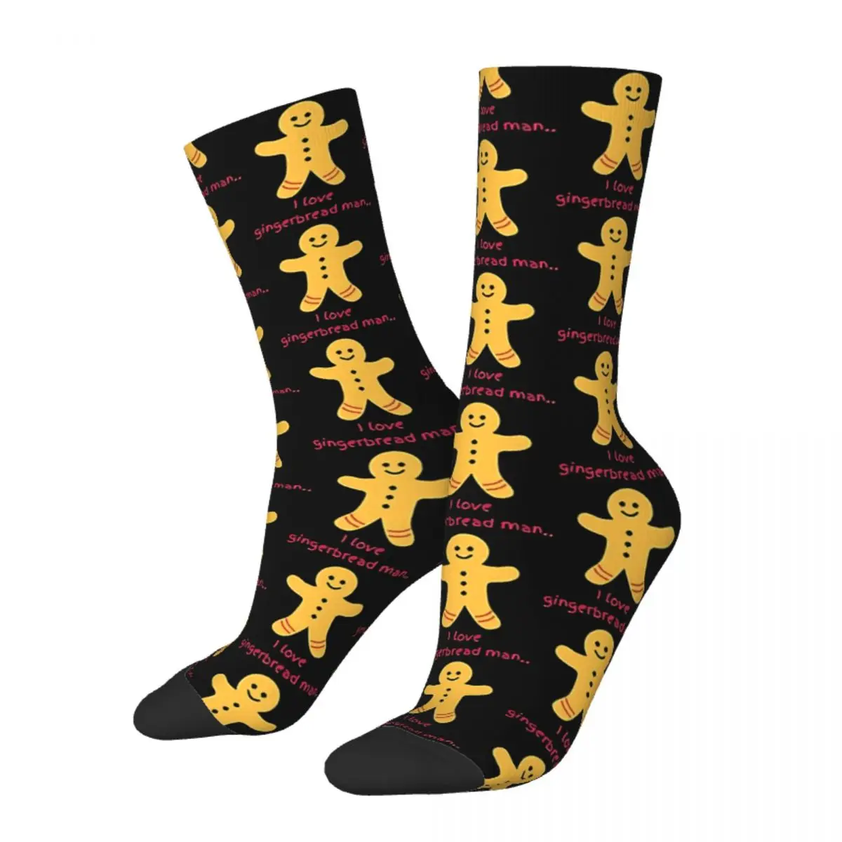 

Retro Gingerbread Man Classic Crazy Men's Socks Unisex Ghost of Disapproval Street Style Seamless Printed Funny Crew Sock