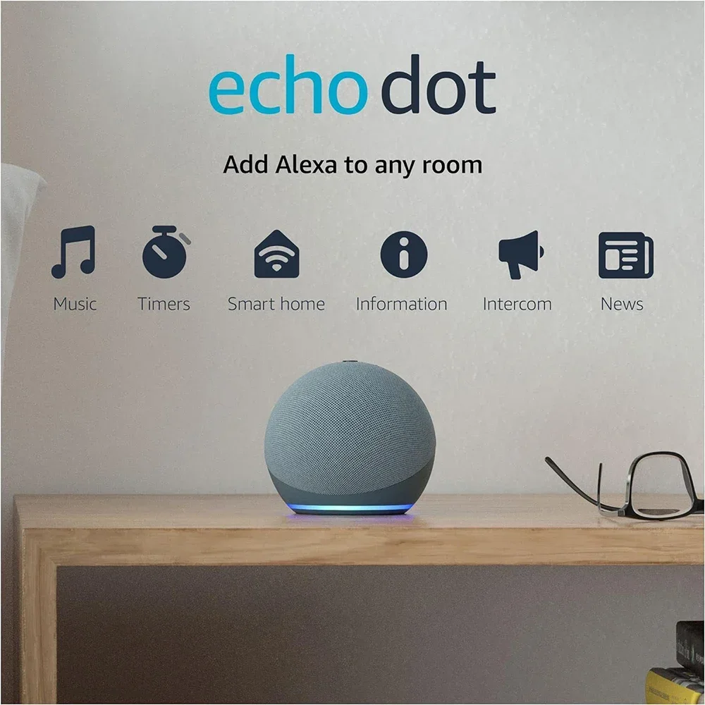 Alexa operado venda quente casa inteligente mini alto-falante inteligente tudo novo echo dot5 colcok geração alto-falante inteligente com alexa