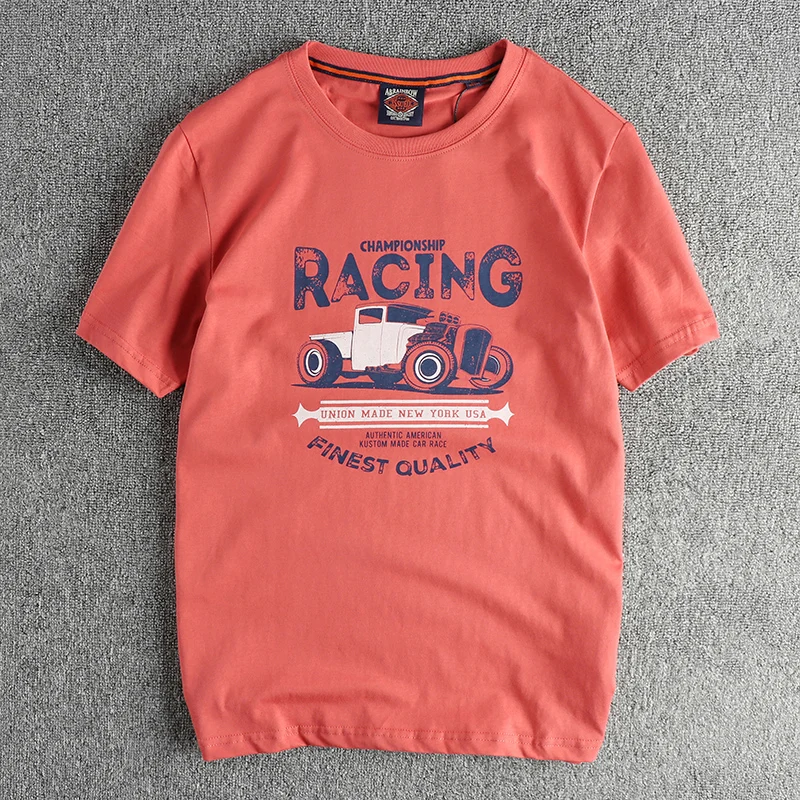 Футболка мужская с принтом автомобиля, в стиле ретро