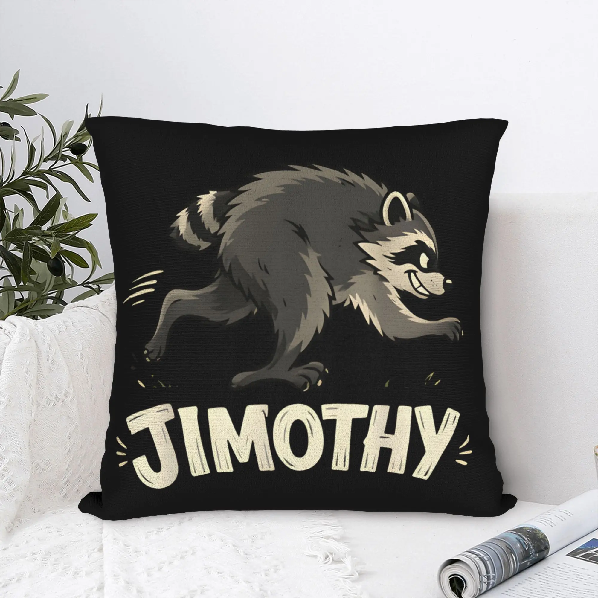 Jimothy Raccoon Pillowcase Polyester Cushion Cover Gift Kawaii Panda Pillow Case Cover Home Zippered 45X45cm