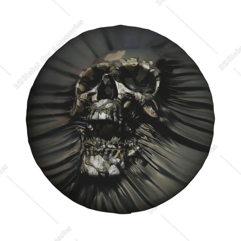 Custom Horror Skull Wrap Tire Cover 4WD 4x4 SUV Gothic Death Skeleton Spare Wheel Protector for Honda CRV 14