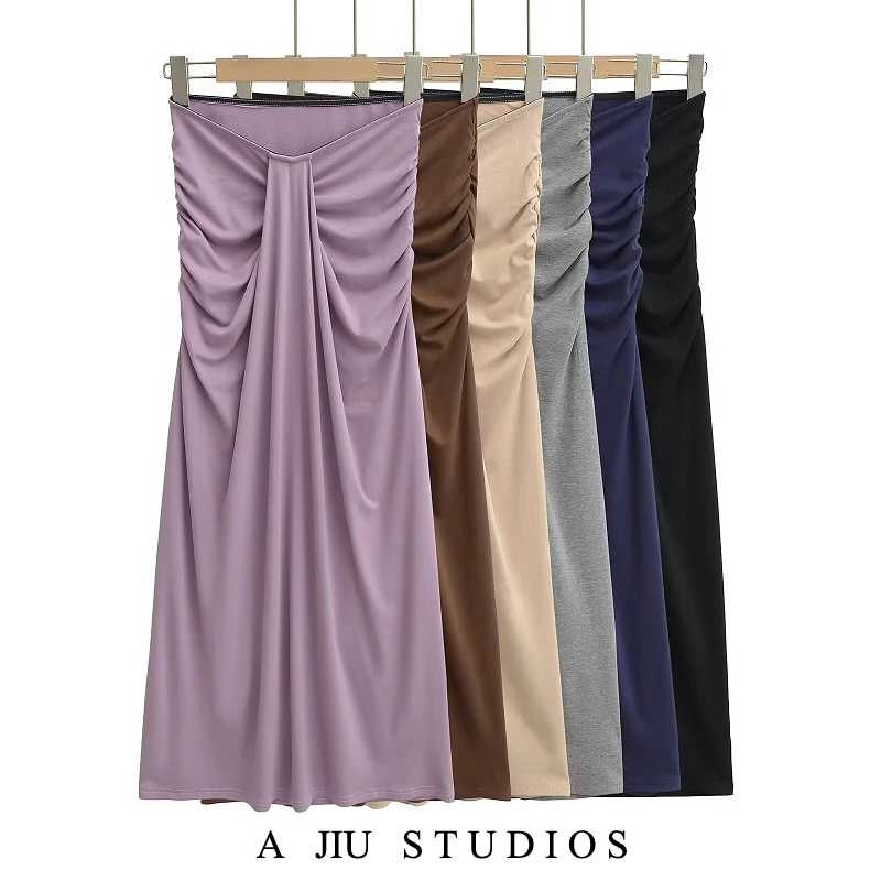 

Low Waist Gored A-Line Midi Skirt Women's Sexy Bodycon Long Skirt Design Sensation Fi Tail Dra f Body Skirt