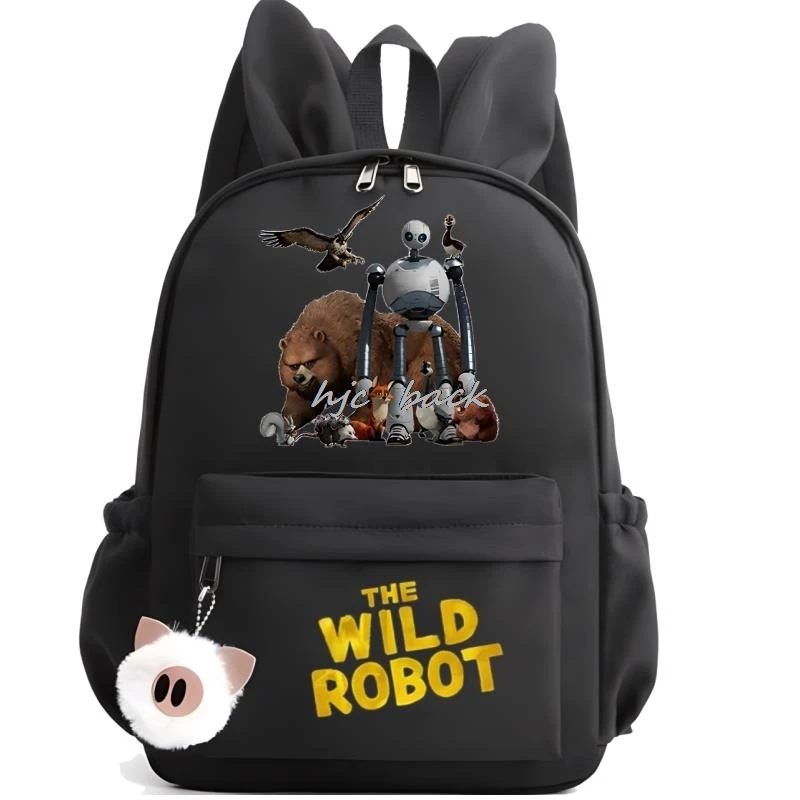 Hot The Wild Robot Backpack Large Capacity Schoolbag for Teenager Boy Girl Back To School Bookbag Women Men Travel Bag Mochila