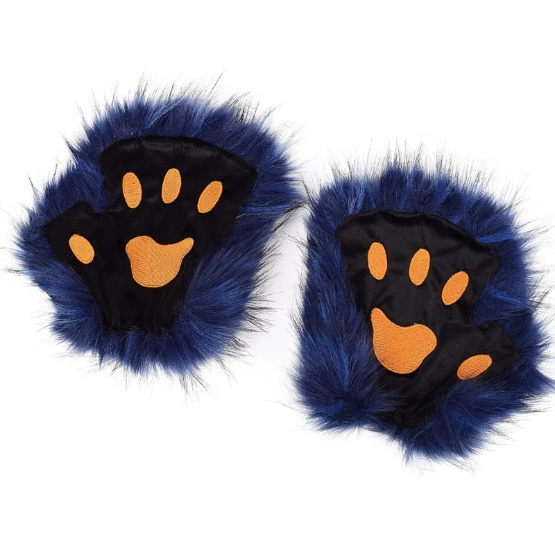 Cats Paws Gloves Toe Beans for Girls Halloween Cosplay Props Paws Fursuit Oversized Paws Gloves for Masquerades