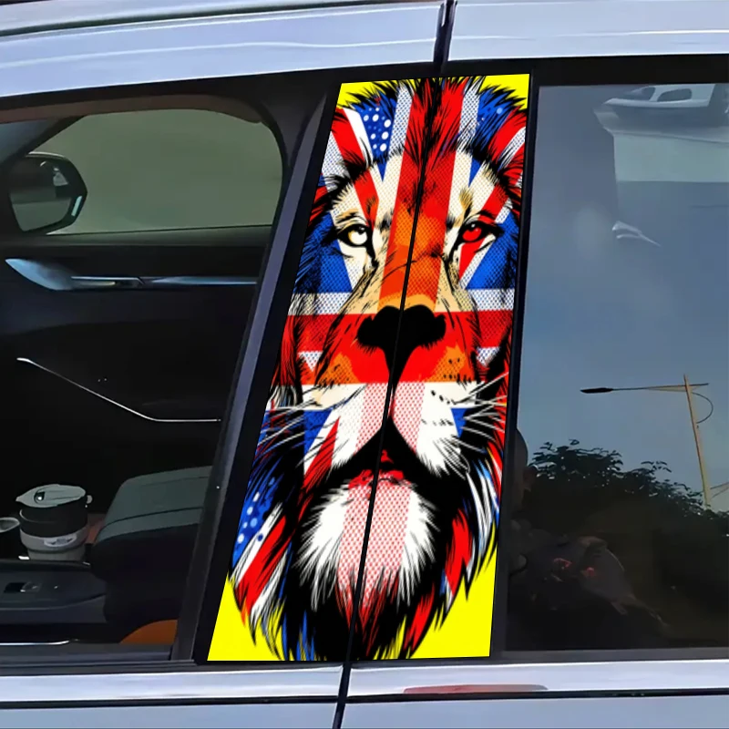 قطعتان من لافتة يونيون وملصق عمود الأسد B المتلألئ على شكل نجمة، مقاوم للماء والخدش، مناسب لجميع الموديلات