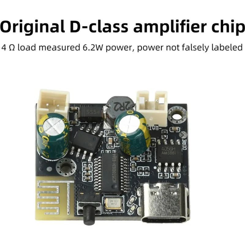 BPM13 Plus Bluetooth 5.4 Mono Amplifier Board, DC 3.7-5.0V, 6.2W Class D Audio Amp Module With Type-C Port And USB Inter