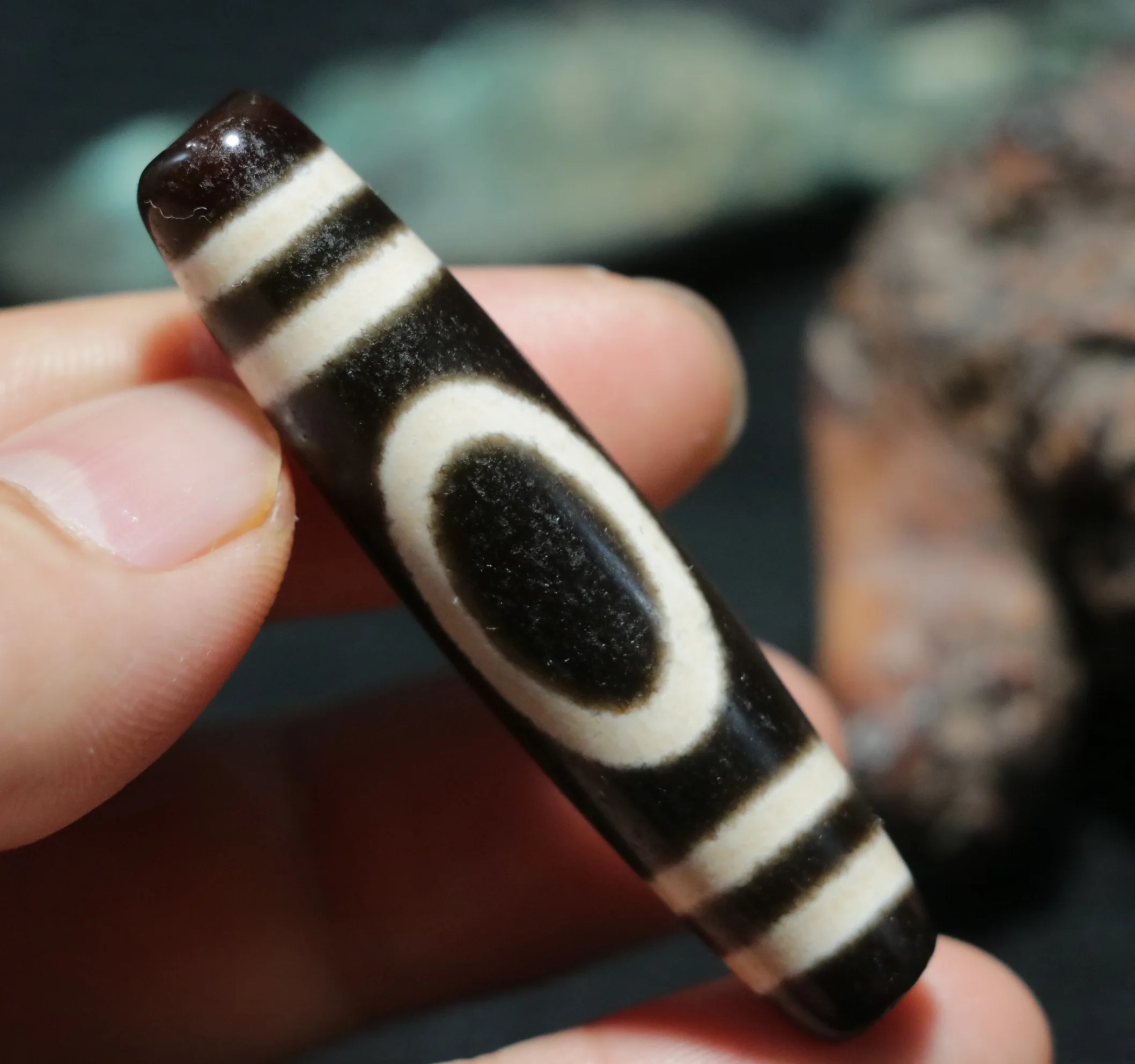 

Magic Energy Tibetan Old Agate Harmonious heaven&earth dZi Bead Amulet UF06 UPD210825A1