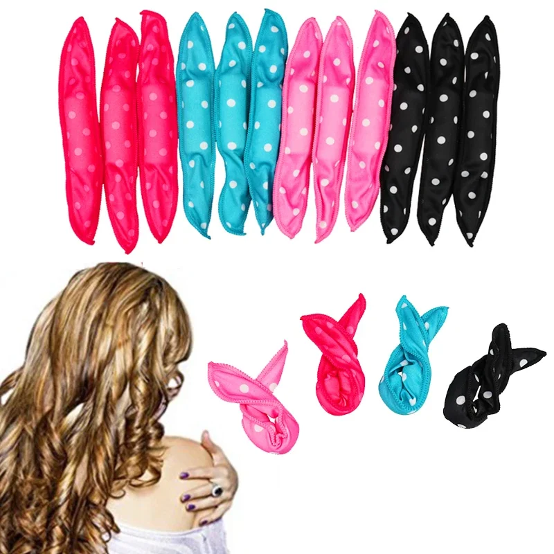 10 Pcs/Lot Hair Curlers Soft Sleep Pillow Hair Rollers Set Best Flexible Foam and Sponge Magic Hair Care DIY Hair Styling Tools