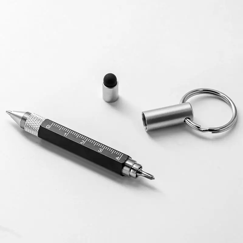 Mini Multifunction Ballpoint Pen Stylus 4 In 1 Metal Screwdriver Touch Screen Tool Pen Small Scale Keychain Pens Gift Accessory