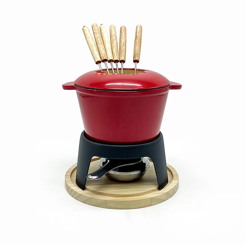 

Chocolate hot pot set household kitchen utensils camping enamel hot pot cast iron hot pot