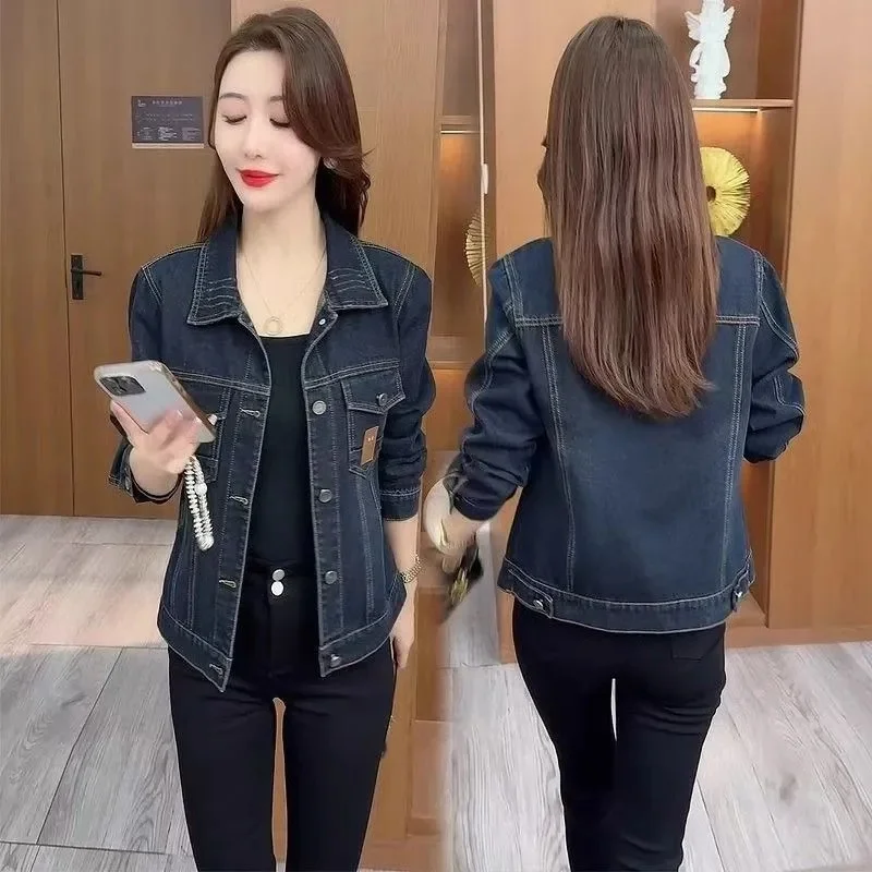 

2025 New Retro Cowboy Jackets Western Style Fashion Denim Coats Women Spring Autumn Overcoat Casual Jeans Outerwear Top Ladies