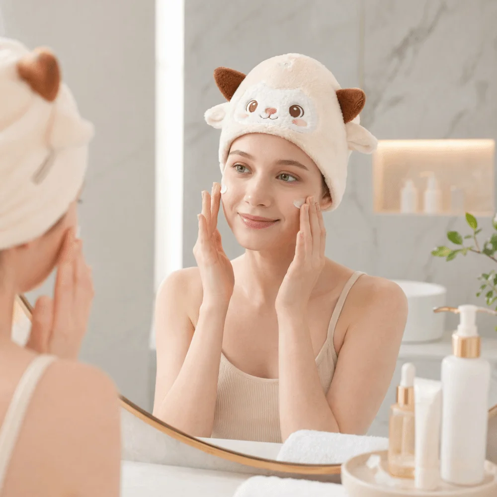 Cute Cartoon Dry Hair Caps Absorbent Microfiber Hair Drying Cap Quick-Drying Soft Dry Hair Towel Women's Hair Accessory