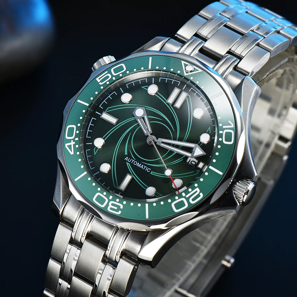 Imagem -05 - Relógio Masculino de Luxo 41 mm Círculo Verde Asséptico Dial 300 Série Relógio Mecânico Automático Masculino à Prova Impermeável Água Aço Inoxidável