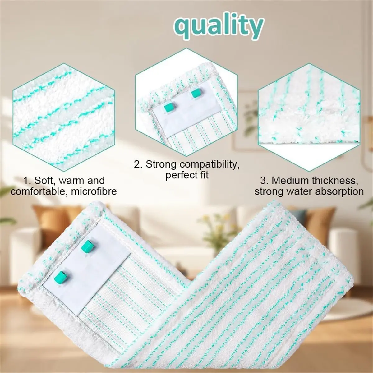 *ESTR 3PCS Floor Wiper Replacement Cover for Leifheit Mop Cover Floor Wiper Accessories,Replacement Microfiber Mop Cloth Cover