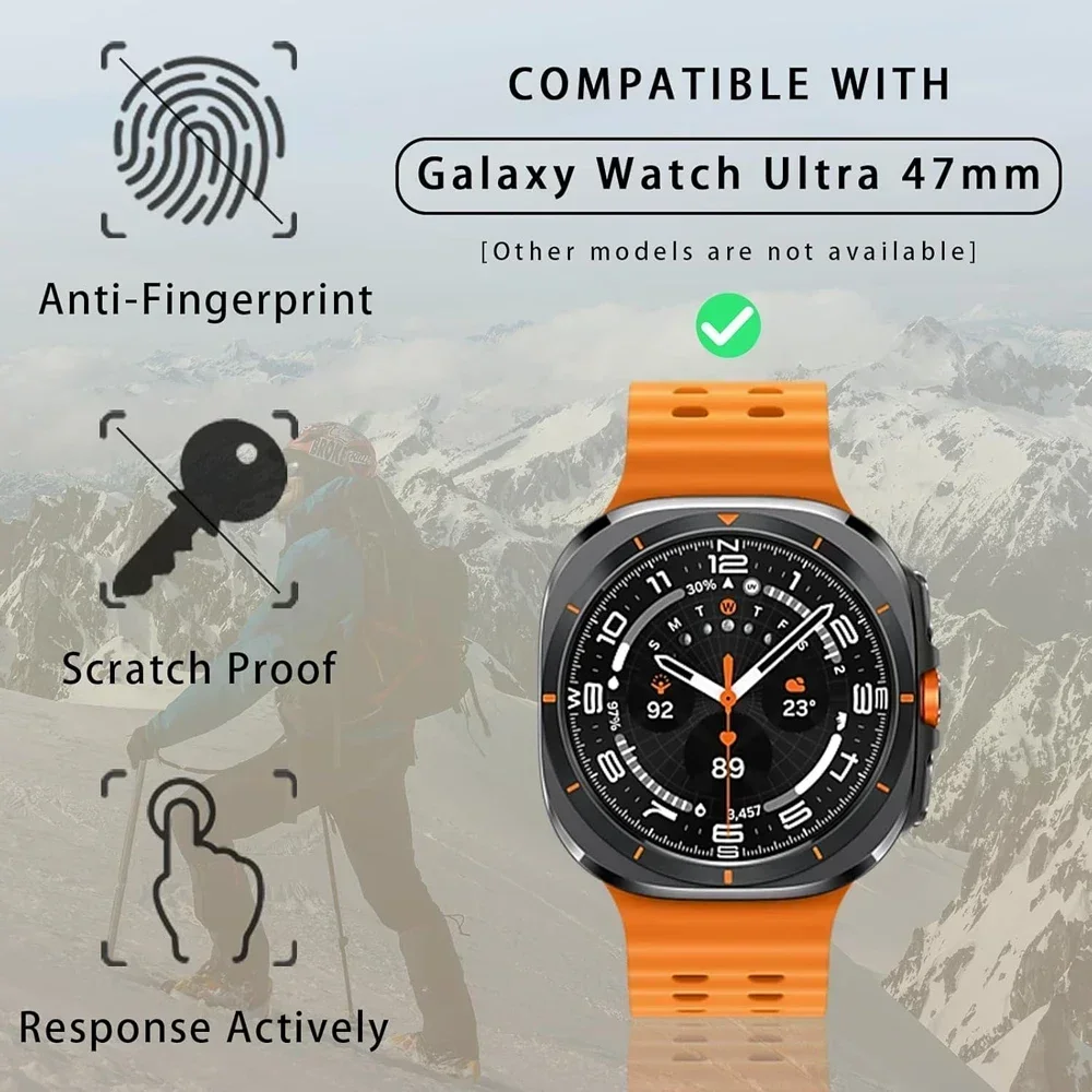 PC Case for Samsung Galaxy Watch 7 Ultra 47mm Tempered Glass Anti-scratch Screen Protector Bumper