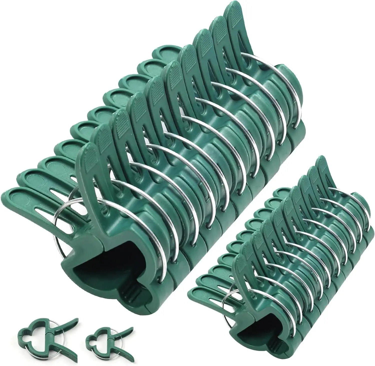 Heavy-Duty Garden Plant Clips Reusable Quick-Clip Green Plastic Supports Outdoor Greenhouse Gardening