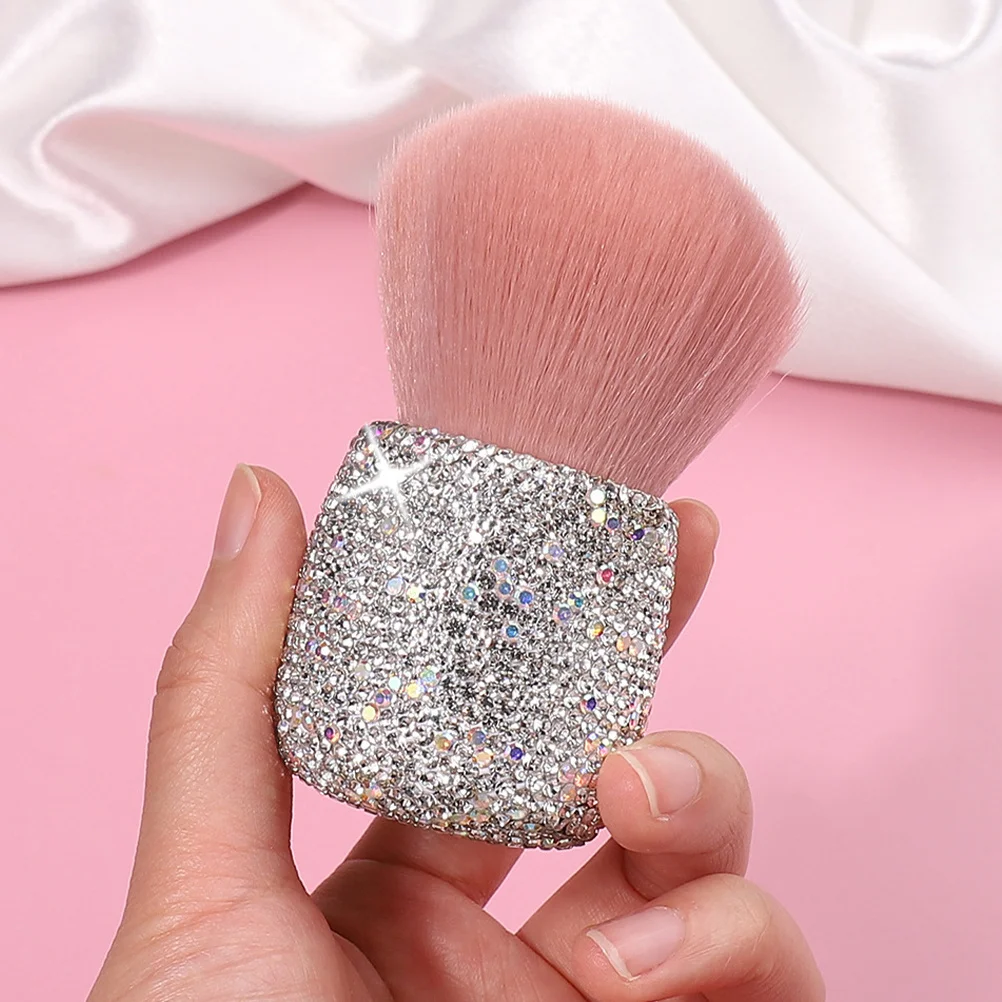 Strass Rosa Pilz Kopf Make-Up Pinsel Einziehbare Reise Gesicht Erröten Lose Pulver Nagel Staub Tragbare Pinsel