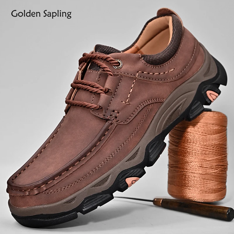 Golden Sapling Men's Casual Shoes Outdoor Loafers Leisure Work Flats Platform Footwear Men Tooling Shoe Tactical Mountain Flat