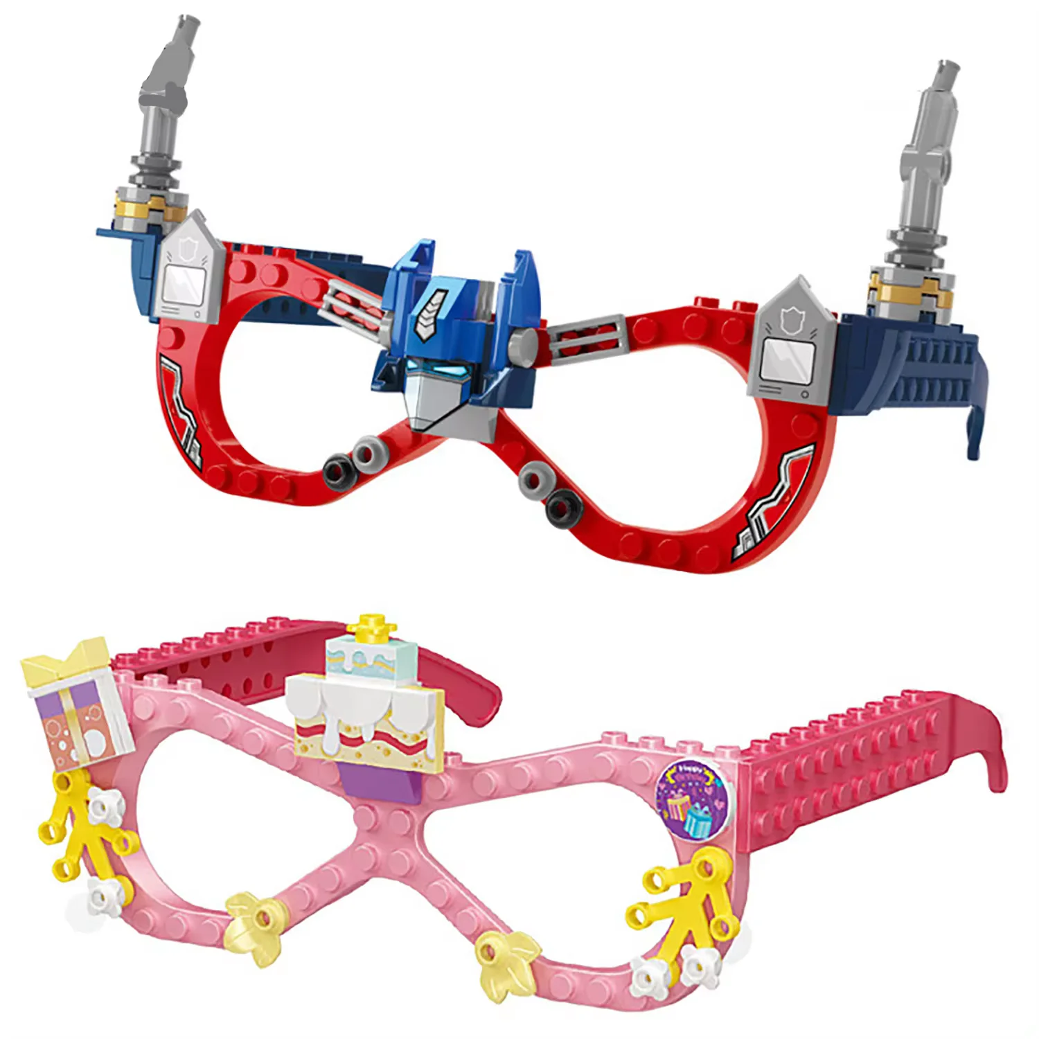 DIY building block accessories for children, wearable glasses, toys for parent-child interaction, gifts for boys and girl