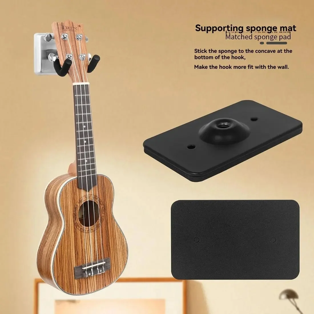 Universal Guitar Wall Hanger Mount, Space-Saving Hook for Electric & Acoustic Guitars with Screws - view 7