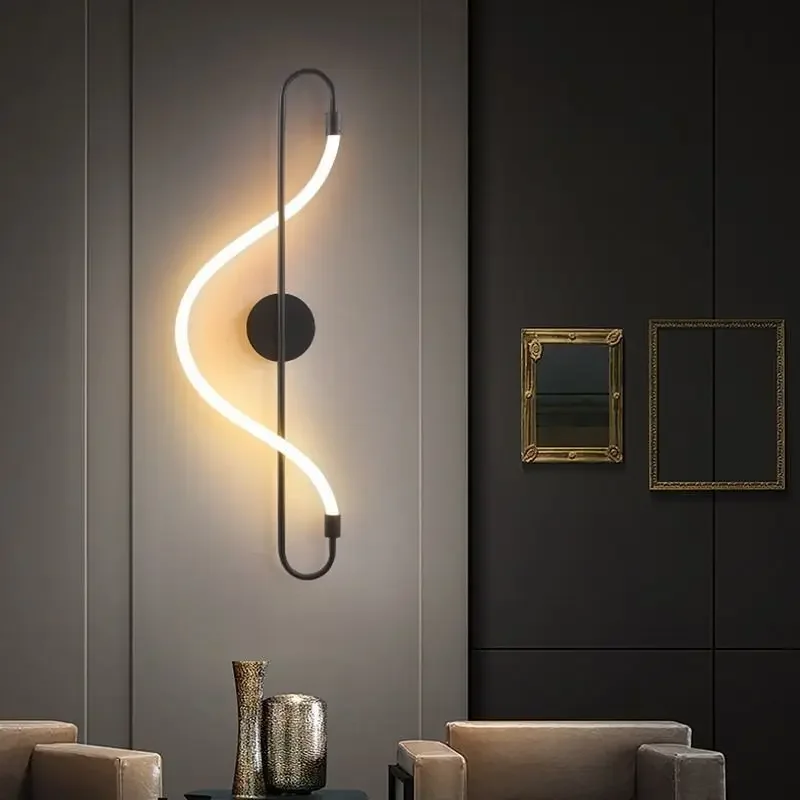 Musical Note Wall Light Modern Nordic Simple Creative Art Living Room Decor Headboard Atmosphere Led Lights Interior Wall Lamp