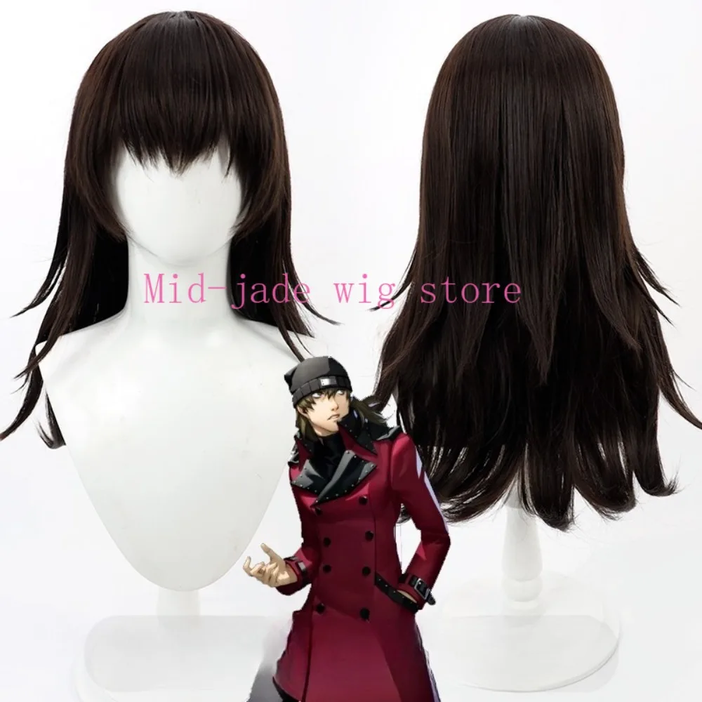 Aragaki Shinjirou Cosplay Wig Dark Brown Loose Hair Natural Volume Design Short Layer Wig for Anime Photography Festival