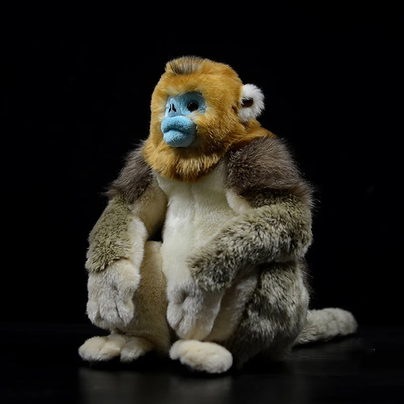 New Simulation Nasalis larvatus Golden Snub-nosed Monkey Dolls Soft Real Life Animals Stuffed Plush Toys Model Adult Gifts