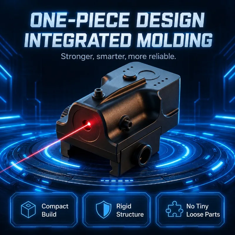 Slim Alloy Red‑Light Decor Module, Four‑Way Fine‑Adjust Indicator Accessory Compatible with Standard 20mm Hobby Rail