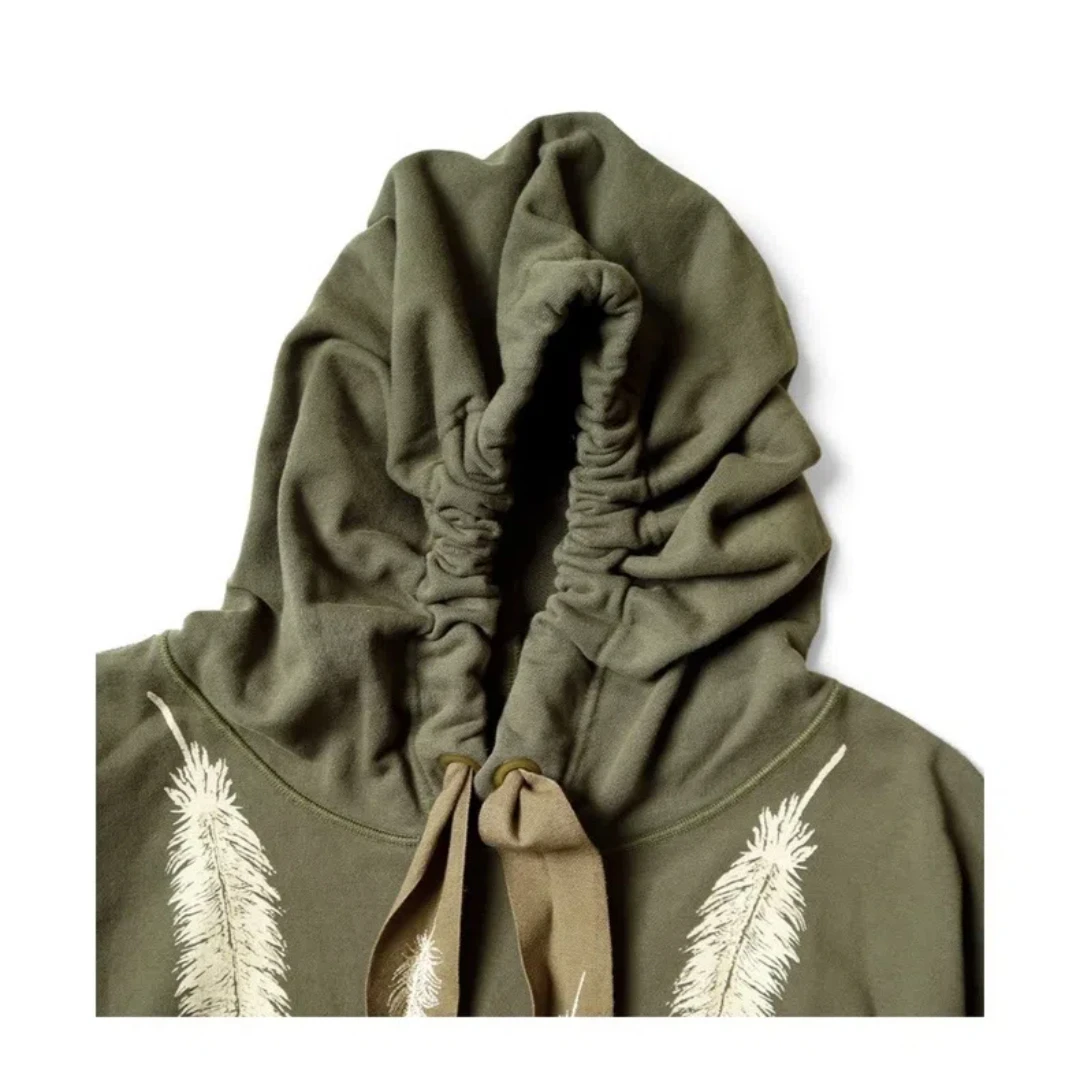 24AW K Casual Feather Print Embroidered Loose Pullover Hoodie Y2k Clothes Sweaters for Men Bape Hoodie Streetwear