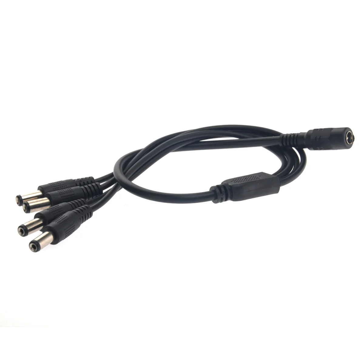 

40cm Dc Splitter Cable 1 Female 2.1mm Jack 4 Male Plugs for Cctv Camera LED Strip Black Dc Power Splitter Cable