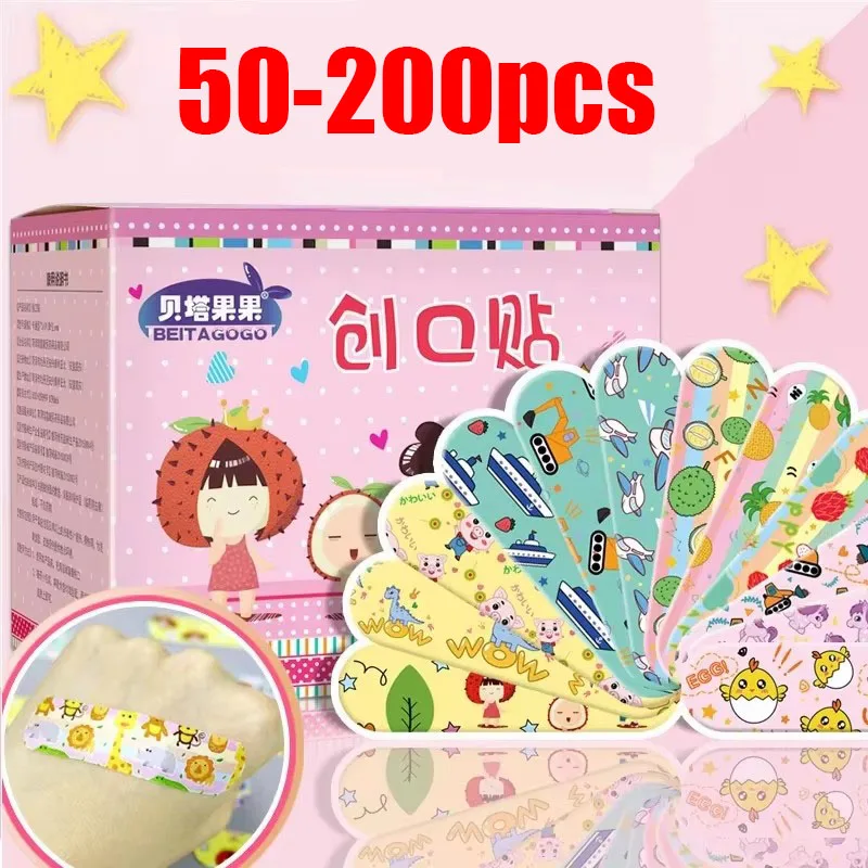 50/100/200 قطعة الكرتون الجرح الجص مقاوم للماء الجرح الضمادات الاطفال الضمادات الإسعافات الأولية الكرتون الضمادات الأطفال الجرح الجص